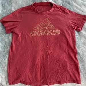 Adidas Coral Tee with Gold Logo